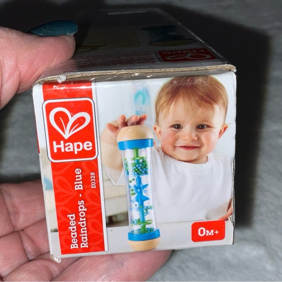 Hape International Baby Beaded Raindrops Blue Soothing Rain Sounds 0-6mBrand New - Picture 8 of 16